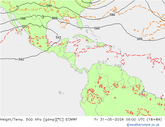 Z500/Rain (+SLP)/Z850 ECMWF ven 31.05.2024 06 UTC