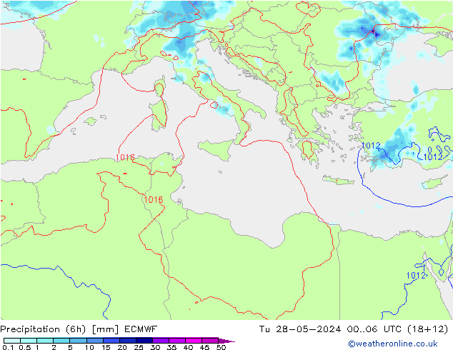 Z500/Regen(+SLP)/Z850 ECMWF di 28.05.2024 06 UTC