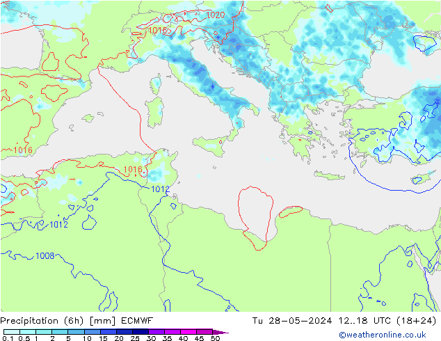Z500/Rain (+SLP)/Z850 ECMWF Di 28.05.2024 18 UTC