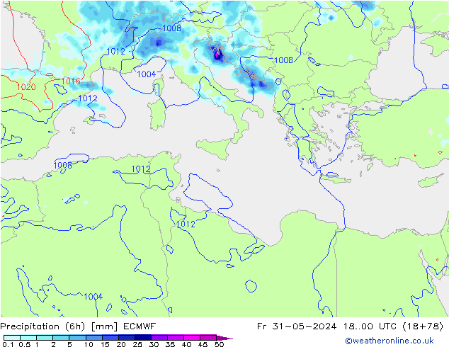 Z500/Rain (+SLP)/Z850 ECMWF пт 31.05.2024 00 UTC