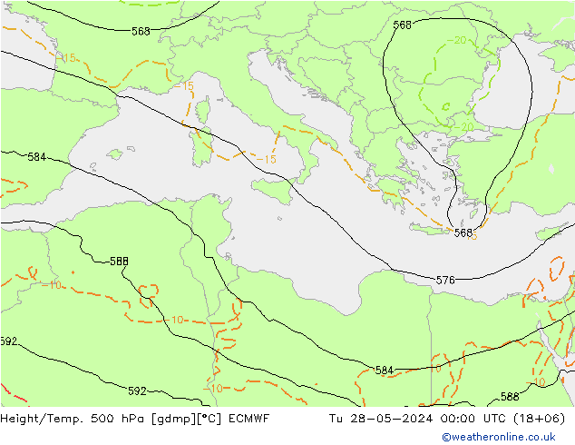Z500/Rain (+SLP)/Z850 ECMWF Di 28.05.2024 00 UTC