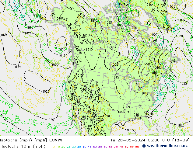 Isotaca (mph) ECMWF mar 28.05.2024 03 UTC