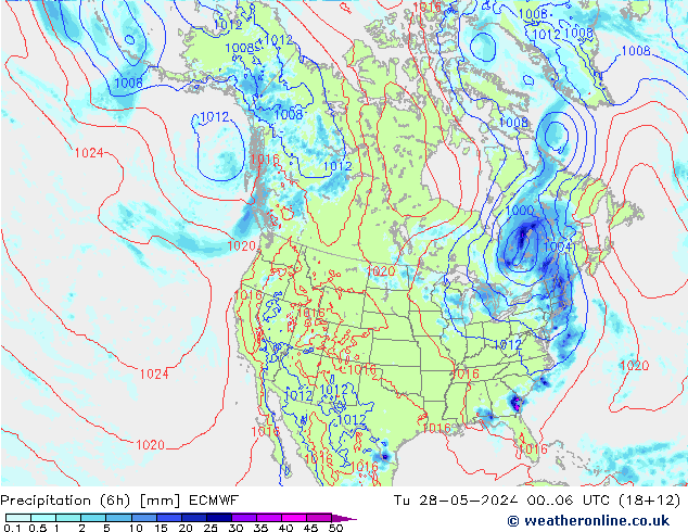 Z500/Rain (+SLP)/Z850 ECMWF Di 28.05.2024 06 UTC