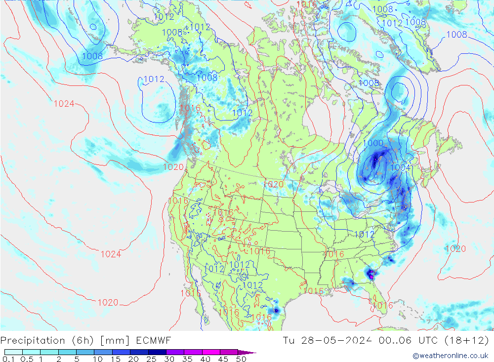 Z500/Yağmur (+YB)/Z850 ECMWF Sa 28.05.2024 06 UTC