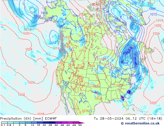 Z500/Yağmur (+YB)/Z850 ECMWF Sa 28.05.2024 12 UTC