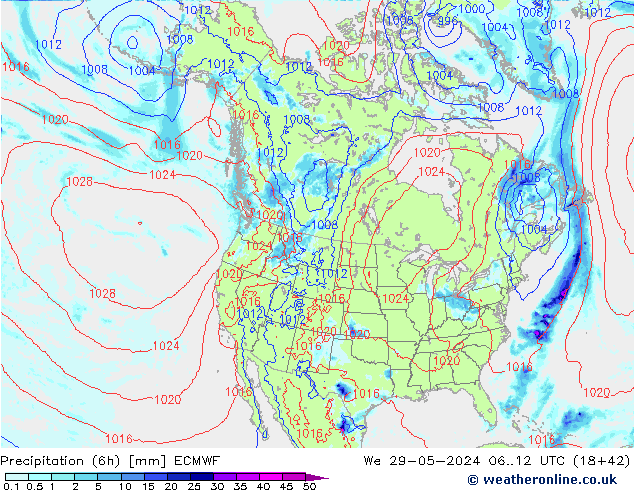 Z500/Rain (+SLP)/Z850 ECMWF St 29.05.2024 12 UTC