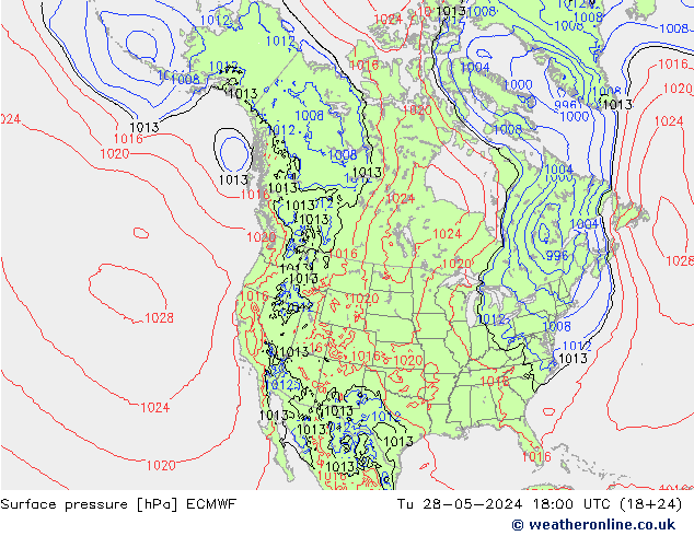 Surface pressure ECMWF Tu 28.05.2024 18 UTC