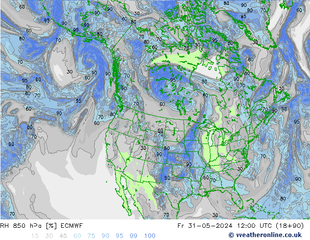 RH 850 hPa ECMWF  31.05.2024 12 UTC