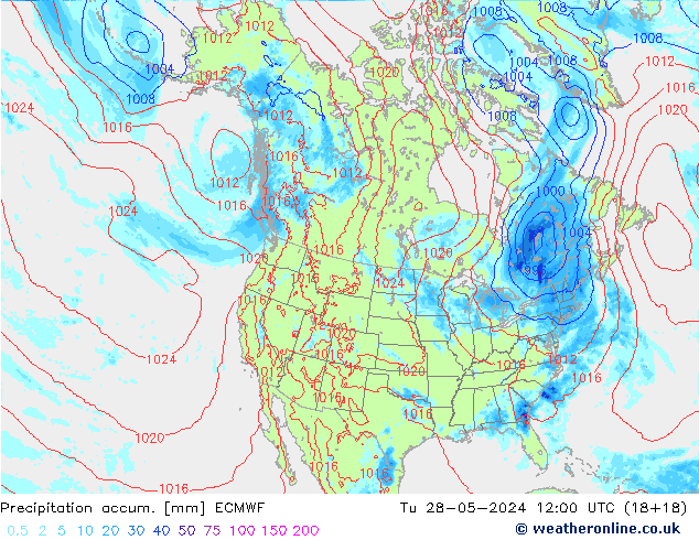 Precipitation accum. ECMWF  28.05.2024 12 UTC