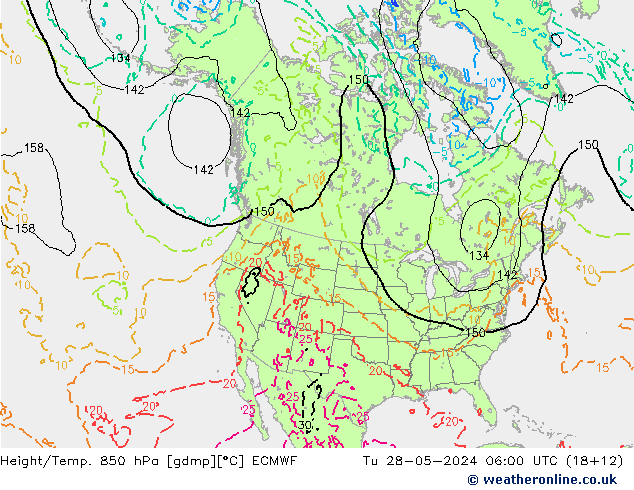 Z500/Rain (+SLP)/Z850 ECMWF Di 28.05.2024 06 UTC