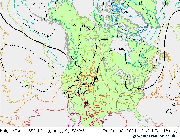 Z500/Rain (+SLP)/Z850 ECMWF St 29.05.2024 12 UTC