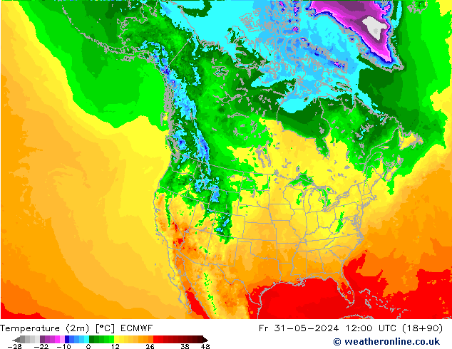 température (2m) ECMWF ven 31.05.2024 12 UTC