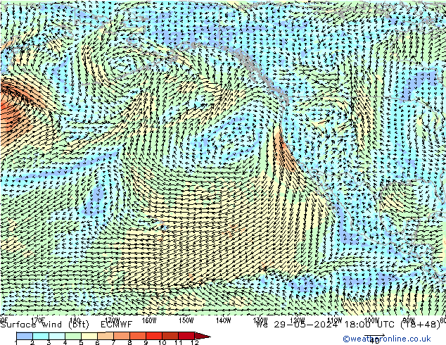 ве�Bе�@ 10 m (bft) ECMWF ср 29.05.2024 18 UTC