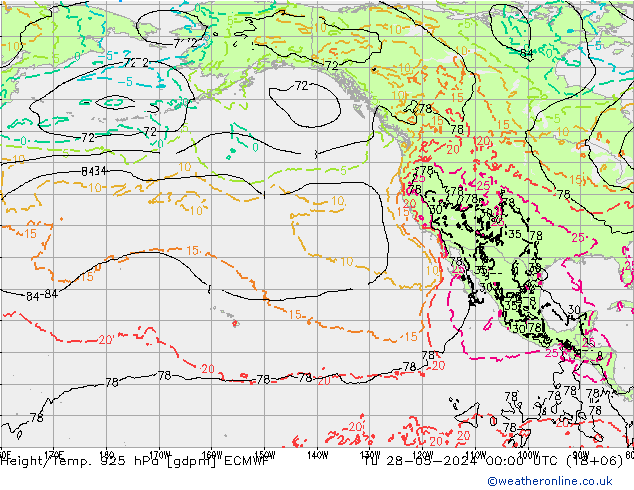 Height/Temp. 925 hPa ECMWF Ter 28.05.2024 00 UTC