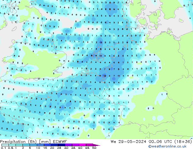 Z500/Rain (+SLP)/Z850 ECMWF ср 29.05.2024 06 UTC