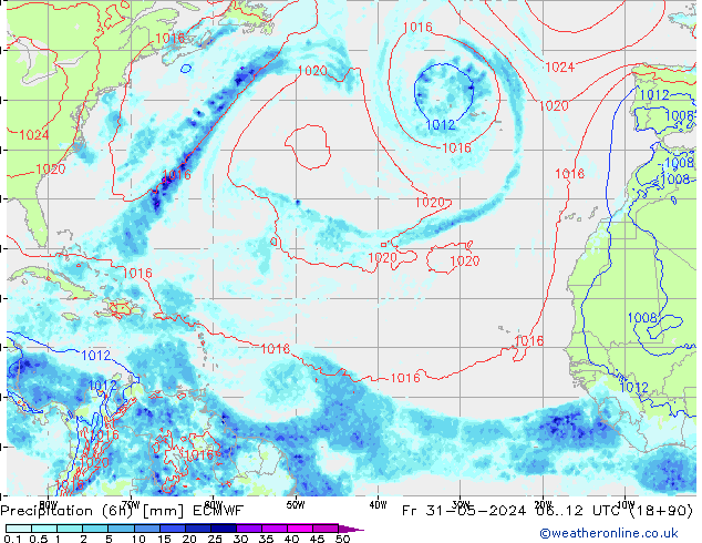 Yağış (6h) ECMWF Cu 31.05.2024 12 UTC