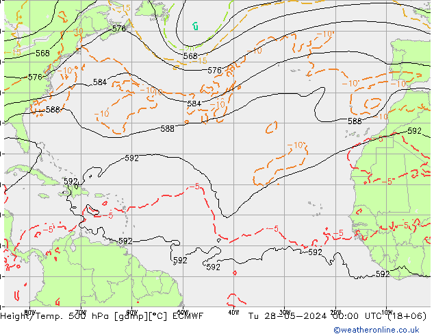 Z500/Rain (+SLP)/Z850 ECMWF Tu 28.05.2024 00 UTC