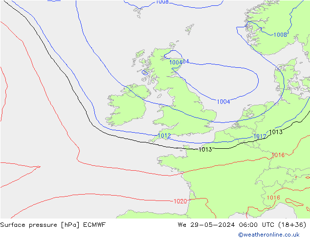 приземное давление ECMWF ср 29.05.2024 06 UTC