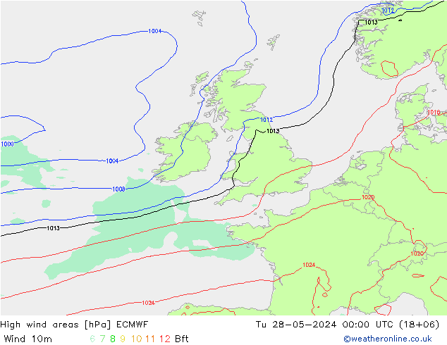 Windvelden ECMWF di 28.05.2024 00 UTC