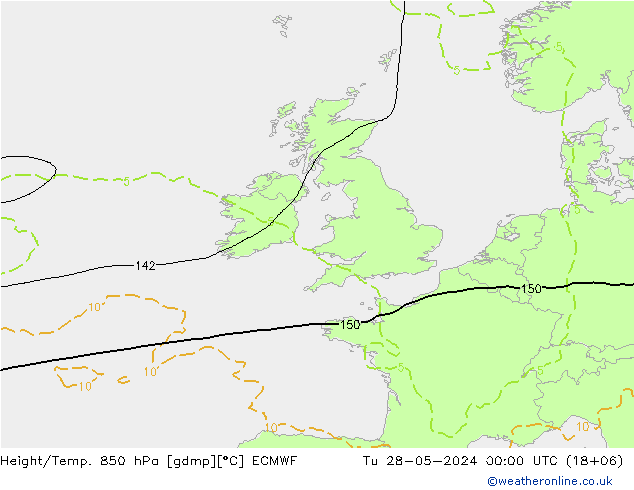 Z500/Rain (+SLP)/Z850 ECMWF Tu 28.05.2024 00 UTC