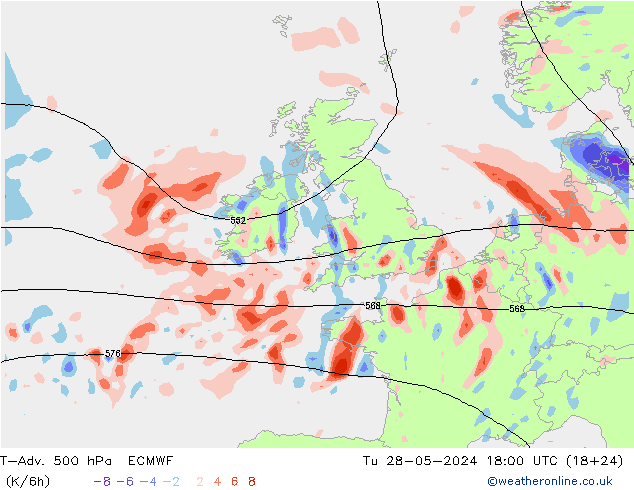 T-Adv. 500 hPa ECMWF Ter 28.05.2024 18 UTC