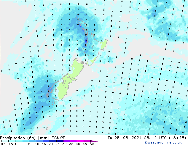 Z500/Rain (+SLP)/Z850 ECMWF Ter 28.05.2024 12 UTC