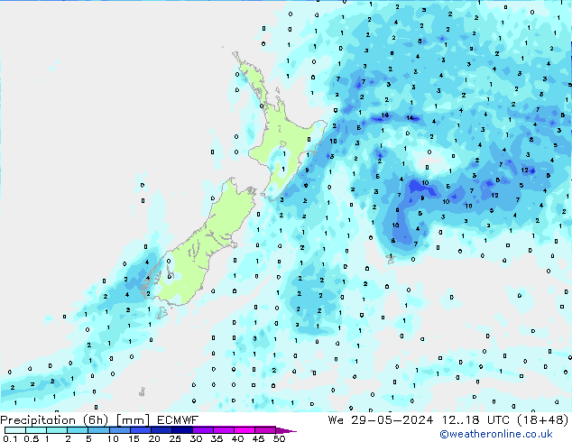 Z500/Rain (+SLP)/Z850 ECMWF We 29.05.2024 18 UTC