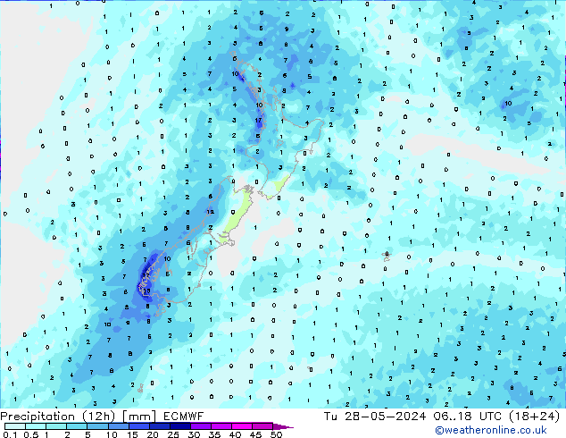 opad (12h) ECMWF wto. 28.05.2024 18 UTC