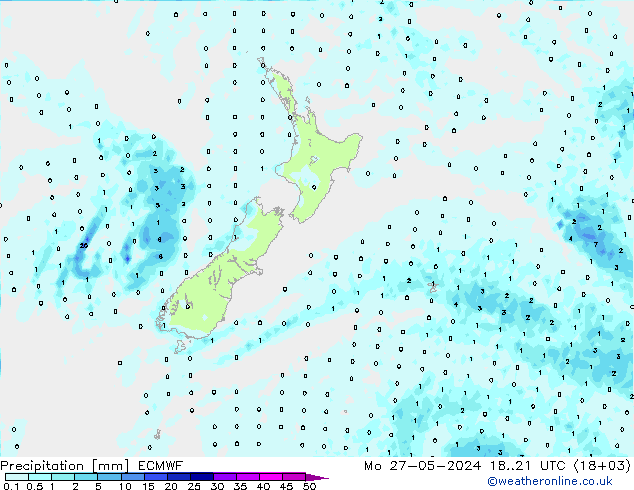 Precipitation ECMWF Mo 27.05.2024 21 UTC