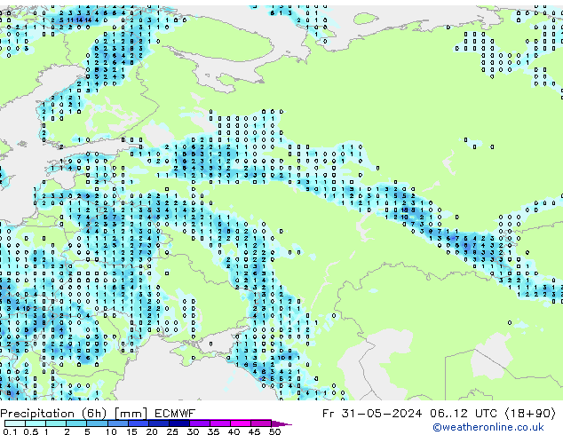 Z500/Rain (+SLP)/Z850 ECMWF  31.05.2024 12 UTC