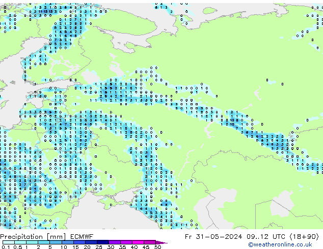 Precipitazione ECMWF ven 31.05.2024 12 UTC