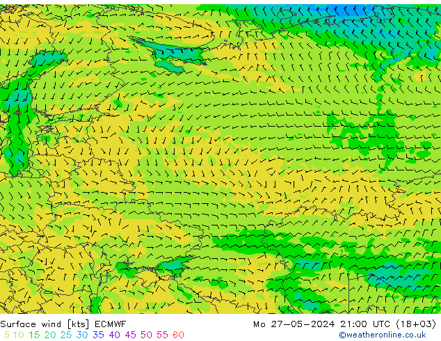 Surface wind ECMWF Mo 27.05.2024 21 UTC