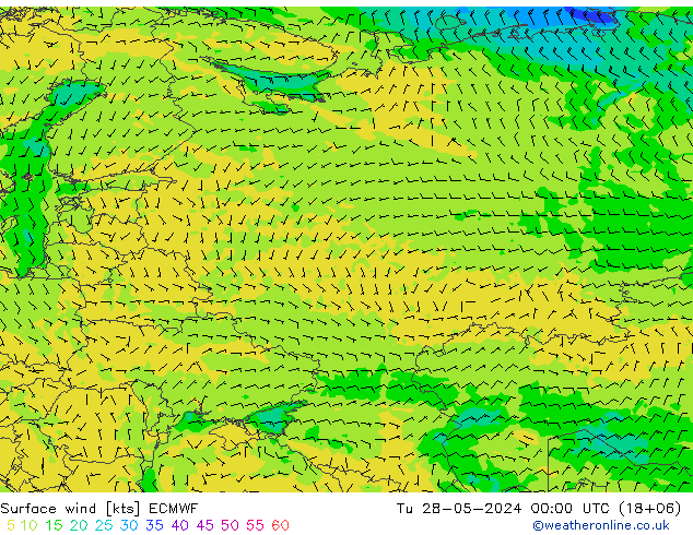 Prec 6h/Wind 10m/950 ECMWF mar 28.05.2024 00 UTC