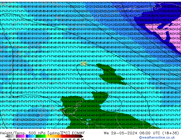 Z500/Rain (+SLP)/Z850 ECMWF  29.05.2024 06 UTC