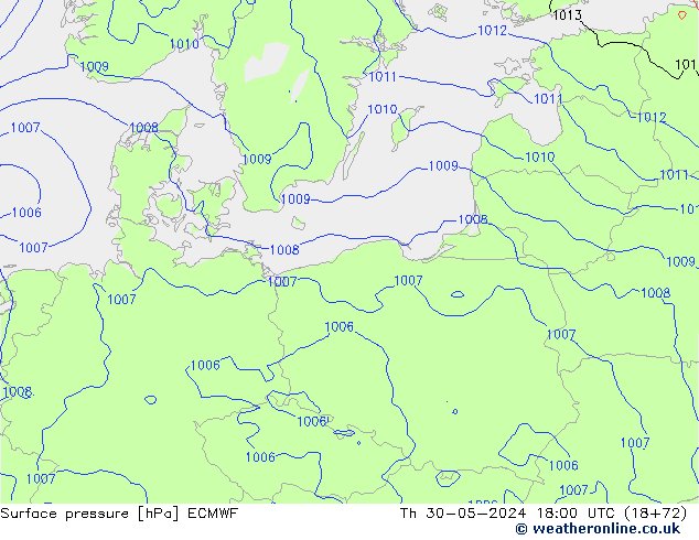 ciśnienie ECMWF czw. 30.05.2024 18 UTC