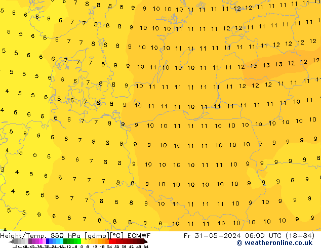 Z500/Rain (+SLP)/Z850 ECMWF Pá 31.05.2024 06 UTC