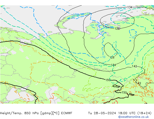 Z500/Rain (+SLP)/Z850 ECMWF Tu 28.05.2024 18 UTC