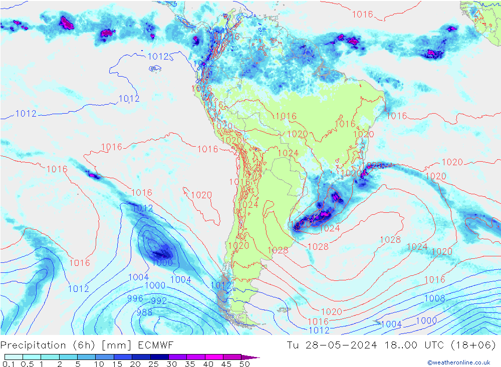 Z500/Rain (+SLP)/Z850 ECMWF mar 28.05.2024 00 UTC