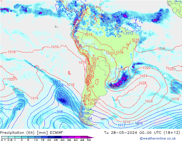 Z500/Rain (+SLP)/Z850 ECMWF mar 28.05.2024 06 UTC