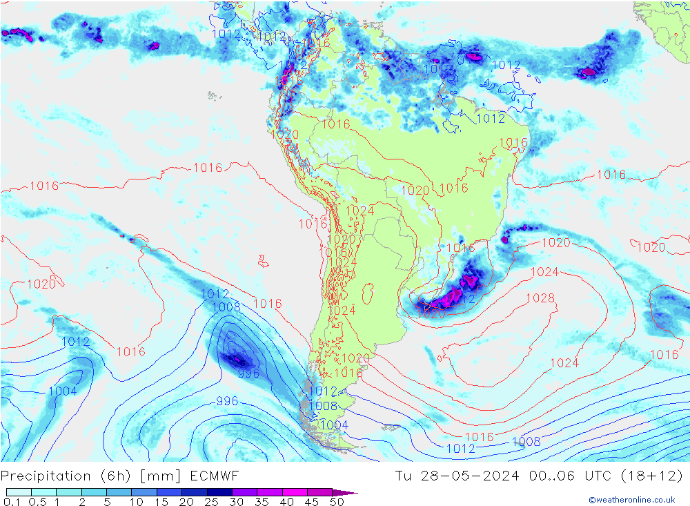 Z500/Rain (+SLP)/Z850 ECMWF mar 28.05.2024 06 UTC