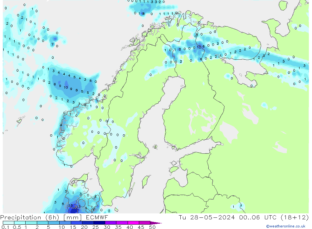 Z500/Regen(+SLP)/Z850 ECMWF di 28.05.2024 06 UTC