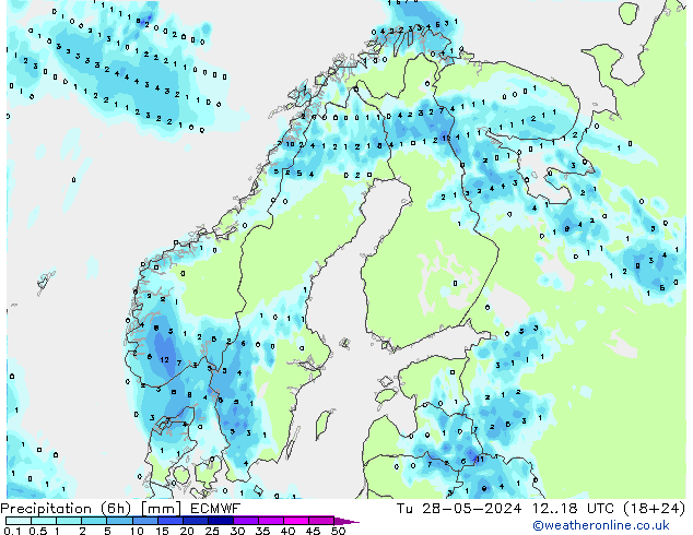 Z500/Rain (+SLP)/Z850 ECMWF 星期二 28.05.2024 18 UTC