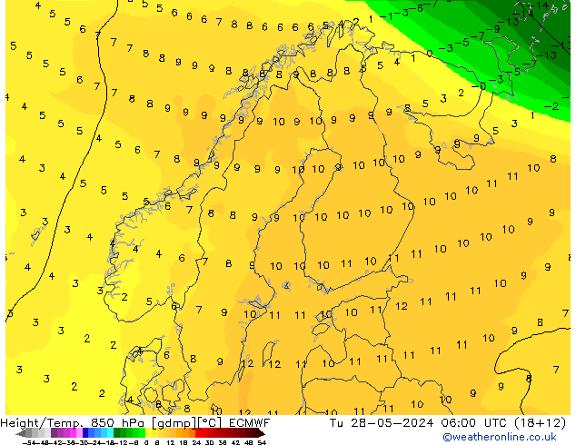 Z500/Rain (+SLP)/Z850 ECMWF Di 28.05.2024 06 UTC