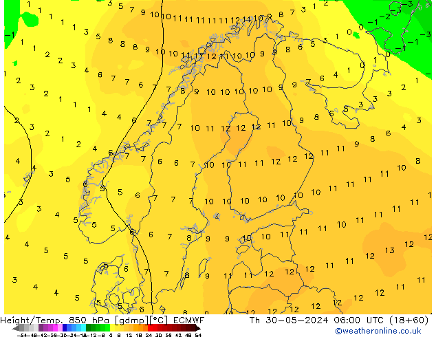 Z500/Rain (+SLP)/Z850 ECMWF jeu 30.05.2024 06 UTC