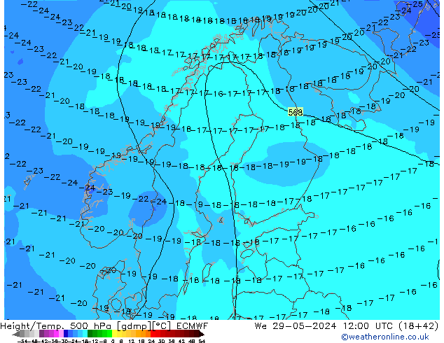 Z500/Regen(+SLP)/Z850 ECMWF wo 29.05.2024 12 UTC