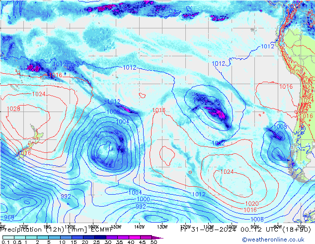 осадки (12h) ECMWF пт 31.05.2024 12 UTC