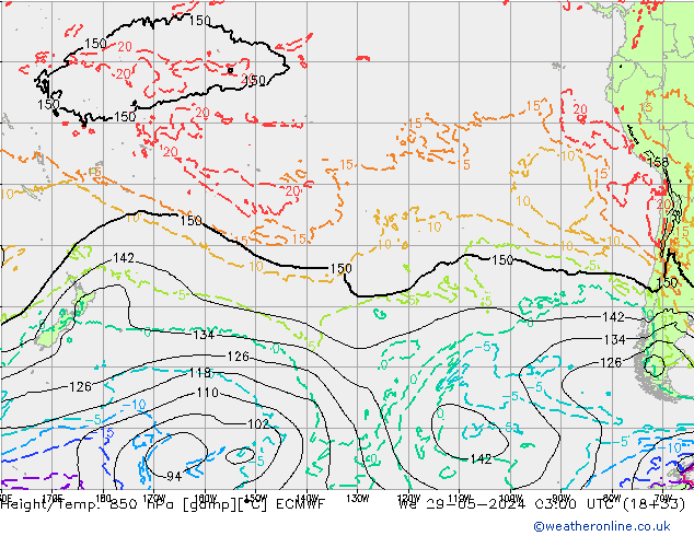 Height/Temp. 850 hPa ECMWF  29.05.2024 03 UTC