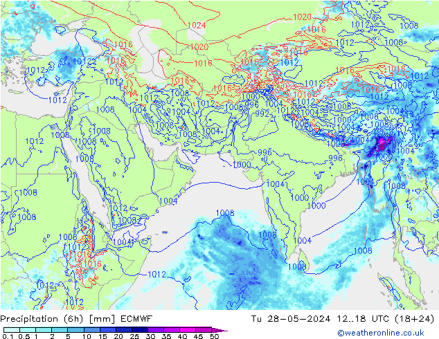 Z500/Rain (+SLP)/Z850 ECMWF mar 28.05.2024 18 UTC