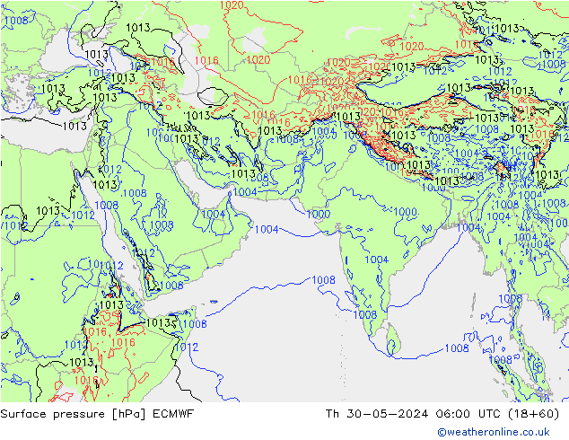 Surface pressure ECMWF Th 30.05.2024 06 UTC