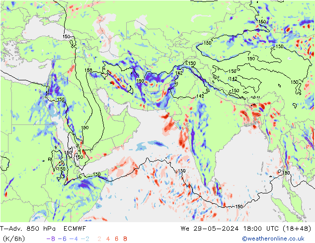 T-Adv. 850 hPa ECMWF Çar 29.05.2024 18 UTC
